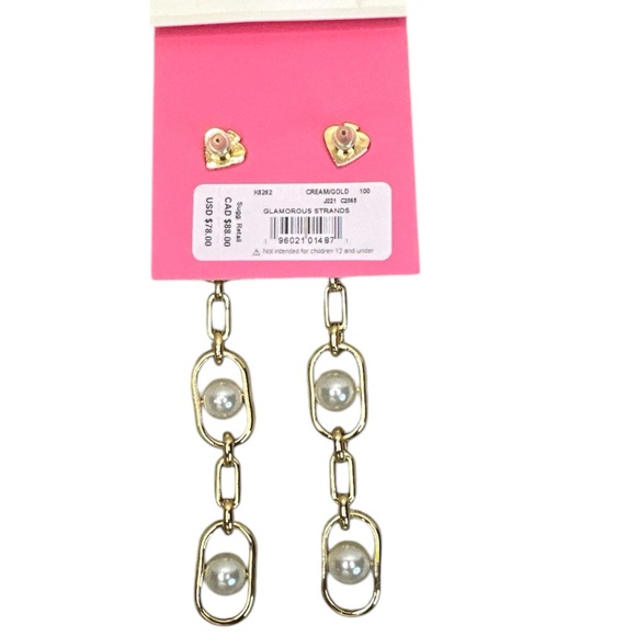 KATE SPADE ♠️ GLAMOROUS STRANDS LINEAR EARRINGS - Picture 3 of 6